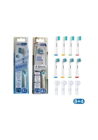 Comfy + X Cross Oral-b Uyumlu Diş Fırçası Başlıkları + Fırça Koruma Kapağı