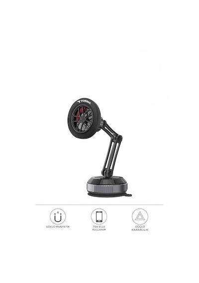 Torima JX-060 Sarsılmaz Manyetik 360 Derece Ayarlanabilir Araç İçi Telefon Tutucu Siyah
