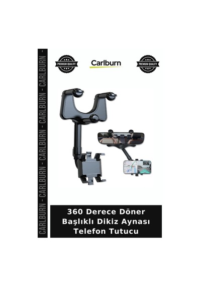Özel Üretim Araç İçi Oto Aksesuar Dikiz Aynası Telefon Tutucu - 360 Derece Döner Başlıklı