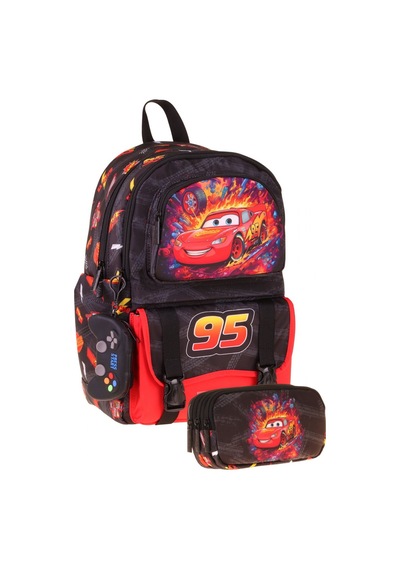 Kaukko Kids Rust Eze Kırmızı - Siyah Erkek Çocuk İlkokul Sırt Çantası Ve Kalem Çantası Seti - Setkk-l5399c