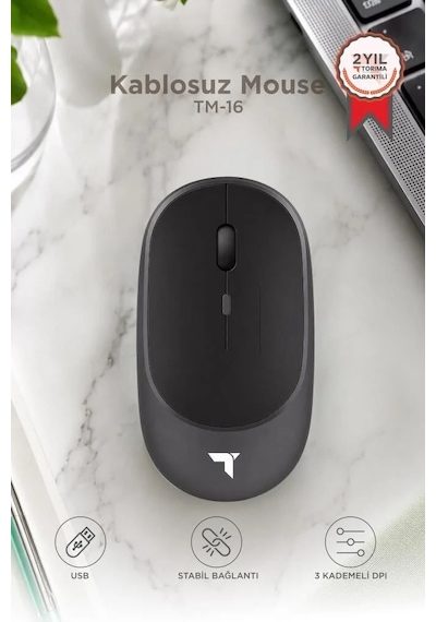 Özel Üretim Tablet Faresi Teknolojik Ürün Mouse Çift Modlu Sessiz Kablosuz Fare Tm16 Gri