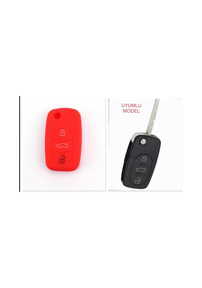 Audi A2 A3 A4 A6 A8 Silikon Anahtar Koruma Kılıfı3 Tuşlu