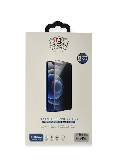 Apple Uyumlu iPhone 12 Mini Bilvis 3d Anti Peeping Hayalet Cam Ekran Koruyucu Evimdeyokyok