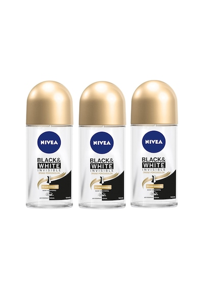 Nivea Black&White Invisible İpeksi Pürüzsüzlük Kadın Roll-On Deodorant 50 ML x 3