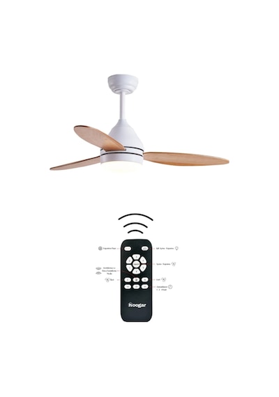 Hoogar Süper Sessiz 3 Renk Uzaktan Kumandalı Dimmer Ayarlı Özel Bambu 95 CM Kanatlı Tavan Vantilatörü BL Isınmaz Motor