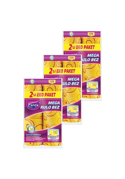 Mega Rulo Temizlik Bezi 2'li Eko Paket Üçlü Set