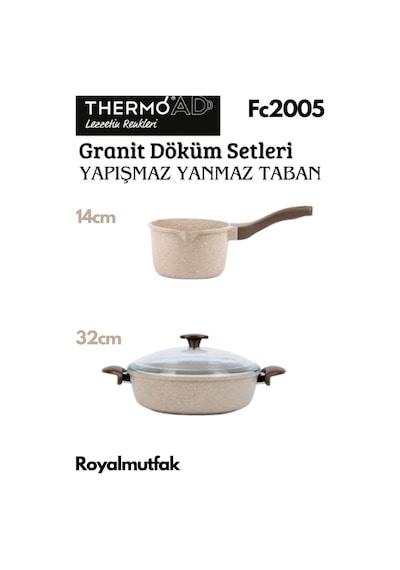 Thermoad 2'li Vizon Set (14 CM Sosluk&Sütlük - 32 CM Karnıyarık Tenceresi)