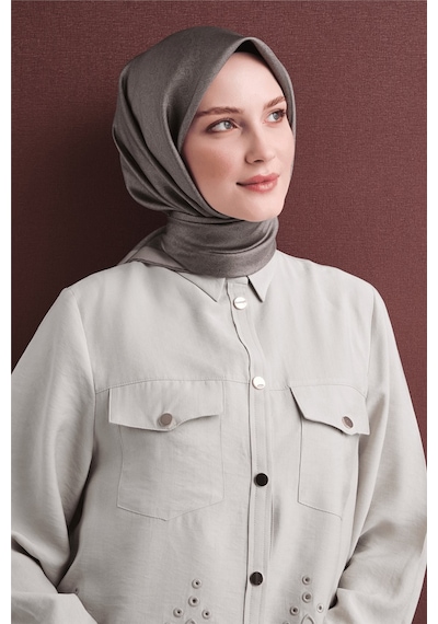 Armine İpek Eşarp 2027 Kış - 9601-52 Vizon Twill