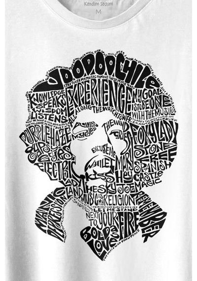 Jimi Hendrix Rock Heavy Blues Gitar Baskılı Tişört Unisex T-shirt 001