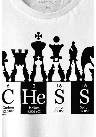 Chess Periodic Satranç Periyodik Fischer Baskılı Tişört Unisex T-shirt 001