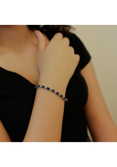 Lova Pırlantalı Oval Safir Bileklik -  4080002
