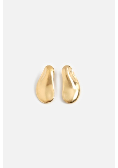 Oval Parlak Küpe Gold