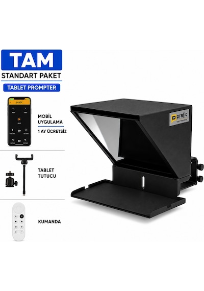 Pratic Tablet Prompter Tam Set Bluetooth Kumandalı Yerli Üretim Prompter