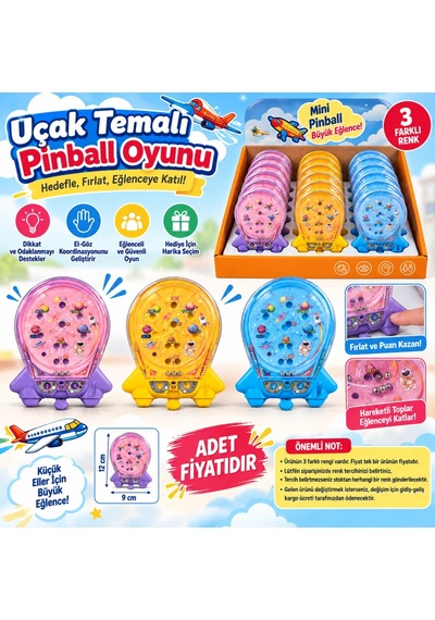 Eğlenceli Uçak Temalı Pinball Oyunu 1 Adet