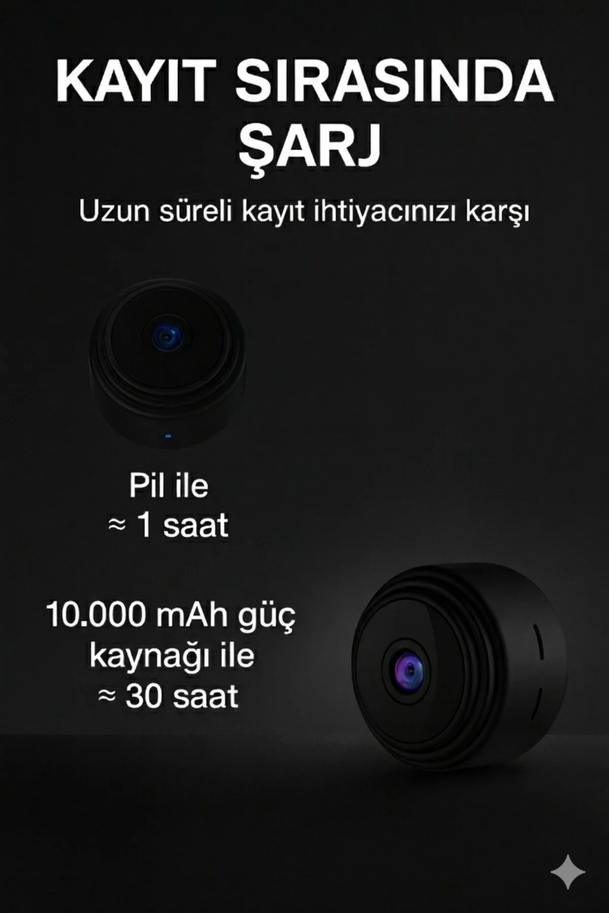 Mini Kablosuz Wi-fi Güvenlik Kamerası 1080p Hd Çözünürlük İç & Dış Mekan Kullanımına Uygun