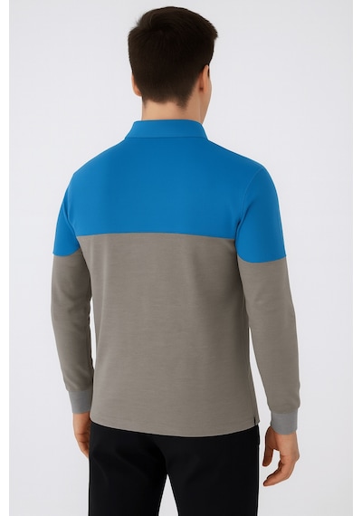Düğmeli Polo Yaka Sweatshirt İş Kıyafeti 10 Adet Firmanıza Özel Logo & İsim Baskılı - Nakışlı Gri