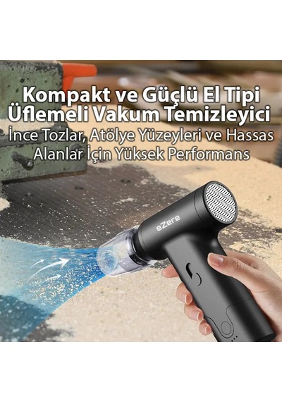 Ezere J02 Çift Fonksiyonlu Mini Araç Süpürgesi & Turbo Fan Hava Üfleyici- 5775