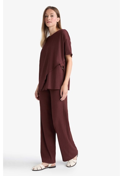 Defacto Straight Fit Düz Paça Bürümcük Pantolon C0200ax25aubn91 Kahve