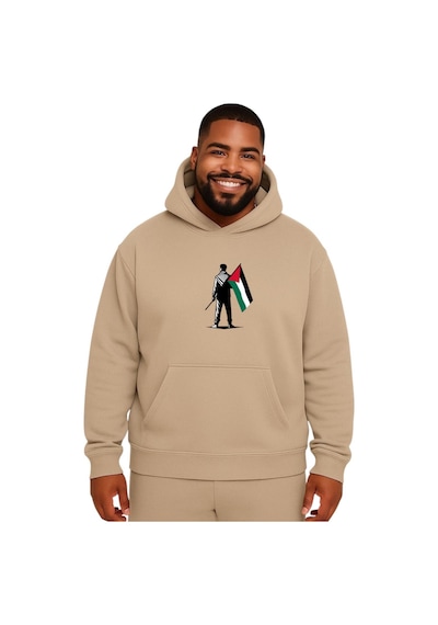 Benroma Özgür Filistin Baskılı Büyük Beden Unisex Sweatshırt Çok Renkli
