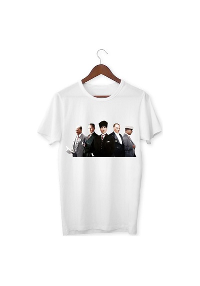 Alpşan Ticaret 100. Yıl Atatürk Cumhuriyet Bayramı Baskılı T-shirt Unisex Beyaz