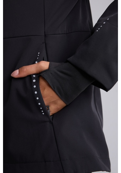 Defacto Rüzgar Geçirmez Su İtici Softshell Slim Fit Kapüşonlu Fermuarlı Cepli Yağmurluk C4951ax26aubk81 Siyah-bk81