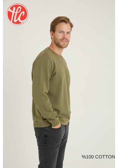 Kly Unisex Relax Fit Rahat Kesim %100 Pamuklu Yumuşak Dokulu Şardonsuz Bisiklet Yaka Sweatshirt Yeşil Kly Unisex Relax Fit Rahat Kesim %100 Pamuklu Yumuşak Dokulu Şardonsuz Bisiklet Yaka Sweatshirt Yeşil