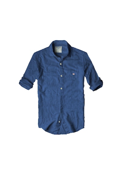 Gulf Bird Slim Fit Italyan Kesim Gerçek Keten Gömlek-- Mavisax-- Mavi