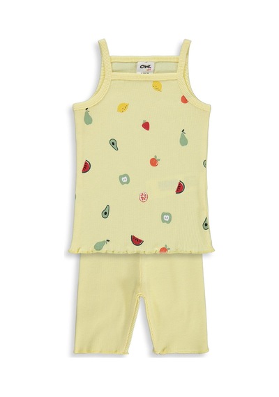 Civil Baby Meyveler Empirme Askılı 6-18 Ay Takım - Sarı