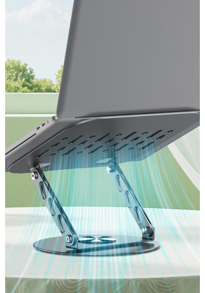 Lexroo Eh333 360 Derece Ayarlanabilir Metal Laptop Standı, Gri