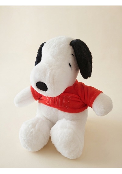Peluş Köpek Snopyy-30 Cm -kırmızı Tşhirt'lü Kırmızı-beyaz