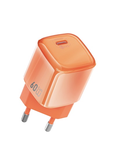 Wiwu Wi-g037 Jade Dynamic Serisi Avs Özellikli Gan Tech Pd Şarj Başlığı 60w Turuncu