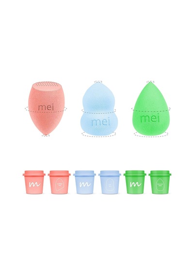 Makyaj Süngeri 3lü Set 3 Pro 3 Mini Coffee Cup Hijyenik Light