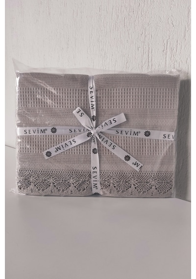 Kopanaki Dantelli Çift Kişilik Pike-210x230 Cm Tas Taş