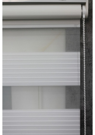 Ekru Kırık Beyaz Geniş Pliseli Bambu İthal Zebra Stor Perde Hızlı Kargo