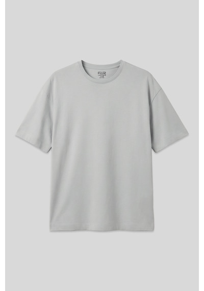 Air Jones Tommy Life Taş %100 Pamuk Kalın Yumuşak Dokulu Oversize Fit Basic Erkek T-shirt - 88353 Taş