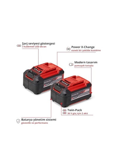 Ayrex Pxc Twinpack 5.2 Ah Power X-change Akü Li-ıon, 18 V, 2 X 5.2 Ah, Tüm Power X-change Cihazları İle Uyumlu, Akti