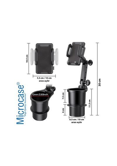 Microcase Araç İçi 2in1 Bardak ve Telefon Tutucu 30 cm - AL3488