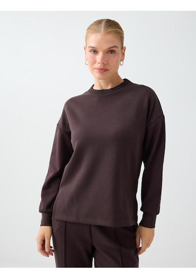 Jimmy Key Acı Kahve Rahat Kesim Bisiklet Yaka Modal Sweatshirt 6ww238605803 Kahverengi