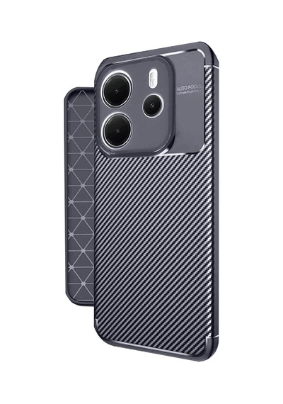 Xiaomi Redmi Note 14 4g Uyumlu Kılıf Auto Focus Karbon Kapak - Lacivert