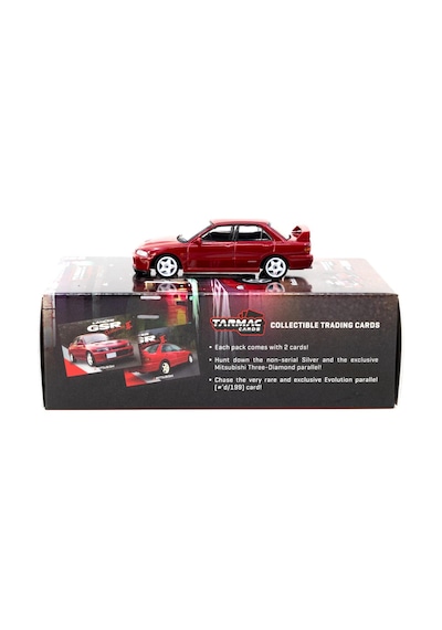 Tarmac Works 1/64 Mitsubishi Lancer Gsr Evolution Iı Red With Tarmac Cards - Global64 Çok Renkli