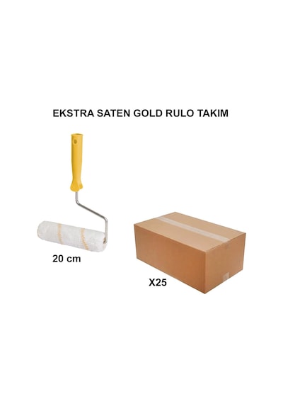 Ekstra Saten Gold Rulo Takım 20cm - 25 Adet Set