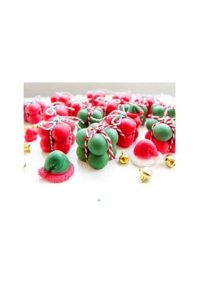 Yılbaşı 2 Li Mini Bubble Mum - Kırmızı Ve Yeşil / Kokulu Mum
