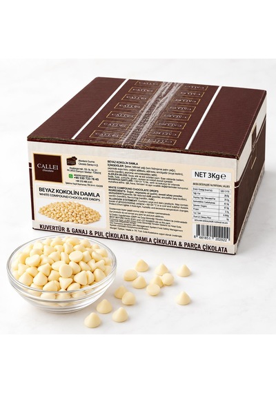Callei Chocolate Beyaz Damla Çikolata 3 Kg