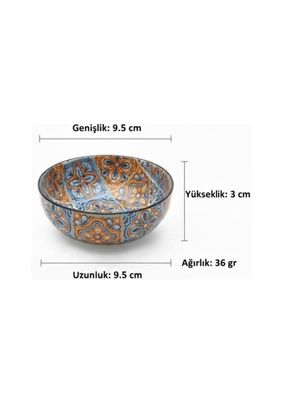 Metal Çerezlik Mandala Desen Renkli Dekoratif Servis Kasesi, Yuvarlak Sunum Tabağı 3'lü Set D