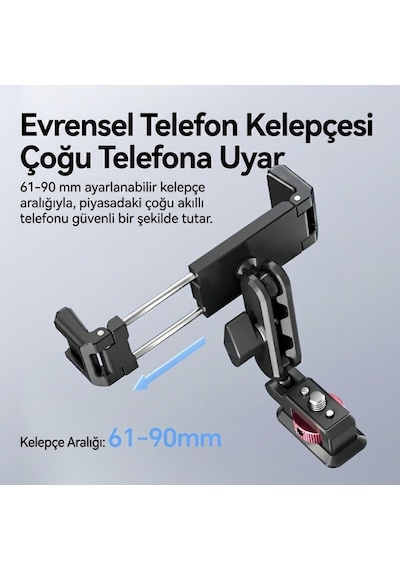 Ulanzi Ma56 4 İn 1 Metal Telefon Tutucu Tripod Aparatı - S042