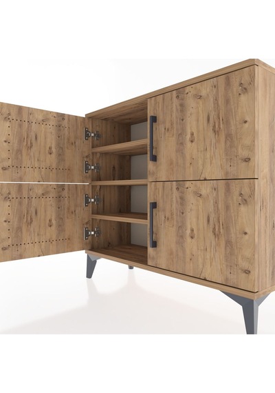 Arges Şifonyer 3 Raflı 4 Kapaklı 88x30x80 Çam-çam Çam