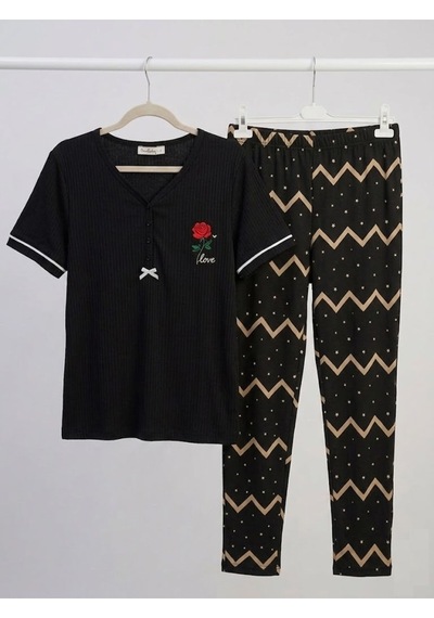 Vinetta Pijama Siyah