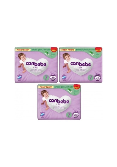 Canbebe Bebek Bezi Fırsat Paketi 7 Beden Xxl 17+ Kg 28 Li 3'lü