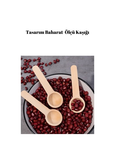 Kamptek Ahşap Yuvarlak Tasarım Mini Baharat Servis Ölçü Kaşığı 6 Adet Set Ahşap
