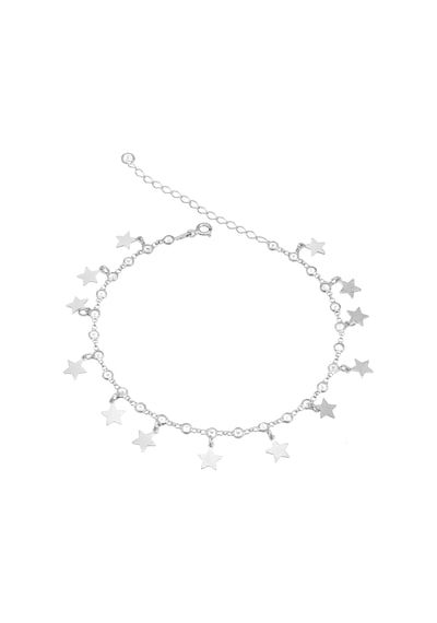Brezza Lusso Jewelry Yıldız Figürlü Zirkon Taşlı Gümüş Kadın Ayak Halhal Gümüş